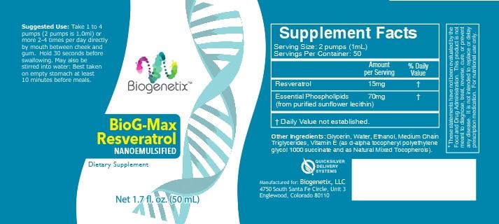 BioG-MAX-RESVERATROL FAQ